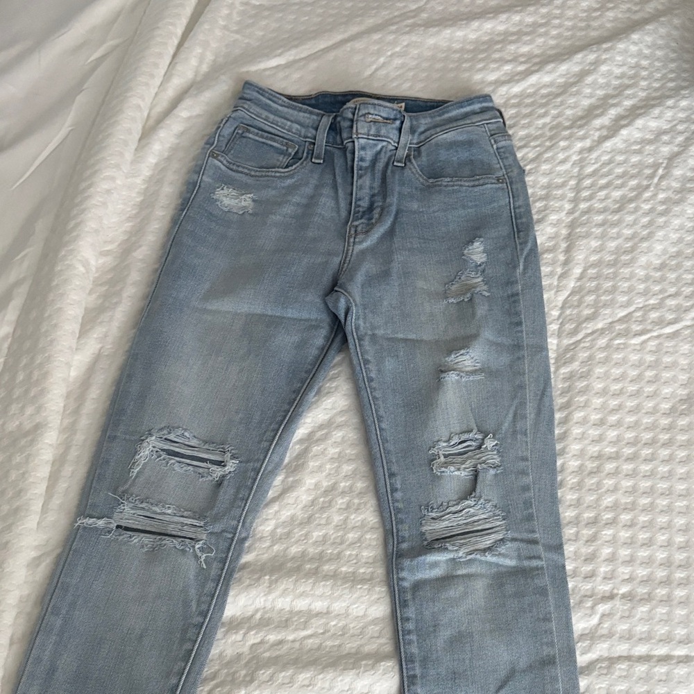 Levi's Light Blue Ripped Skinny Jeans